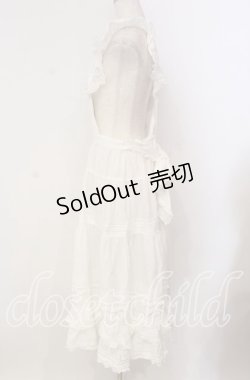 画像4: PINK HOUSE / フランス製レース使いエプロンドレス  シロ O-25-10-30-008-LO-OP-OW-OS