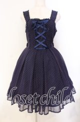 metamorphose / 星フロッキーあみあげジャンパースカート  ネイビー O-25-10-30-010-ME-OP-OW-OS