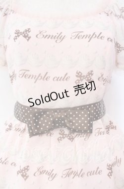 画像2: Emily Temple cute / ジョーゼットロゴ&クリームワンピース  ピンク O-25-10-30-014-ET-OP-OW-OS