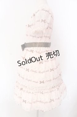 画像3: Emily Temple cute / ジョーゼットロゴ&クリームワンピース  ピンク O-25-10-30-014-ET-OP-OW-OS