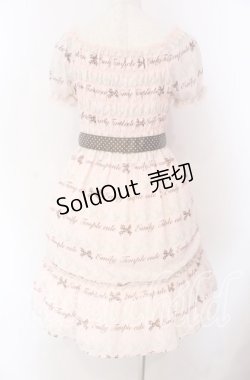 画像4: Emily Temple cute / ジョーゼットロゴ&クリームワンピース  ピンク O-25-10-30-014-ET-OP-OW-OS
