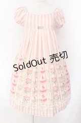 Emily Temple cute / パティスリープリントワンピース M ピンク O-25-10-30-015-ET-OP-OW-OS