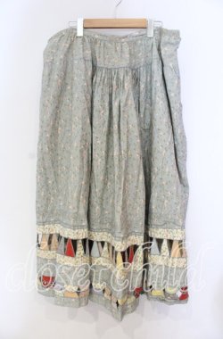 画像1: PINK HOUSE / 小薔薇柄パッチワークワンピース【お直しあり】  サックス O-25-10-31-032-LO-OP-IG-OS