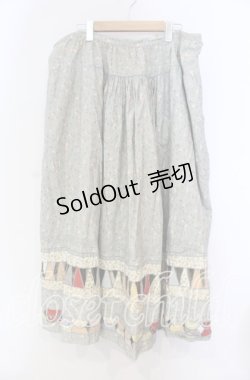 画像1: PINK HOUSE / 小薔薇柄パッチワークワンピース【お直しあり】  サックス O-25-10-31-032-LO-OP-IG-OS