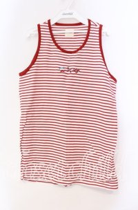 Karl Helmut / ボーダータンクトップ M アカ×シロ O-25-10-31-034-EL-TO-IG-ZT070