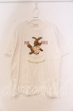 画像1: PINK HOUSE / ラビットプリントTシャツ L シロ O-25-10-31-005-LO-TS-IG-OS