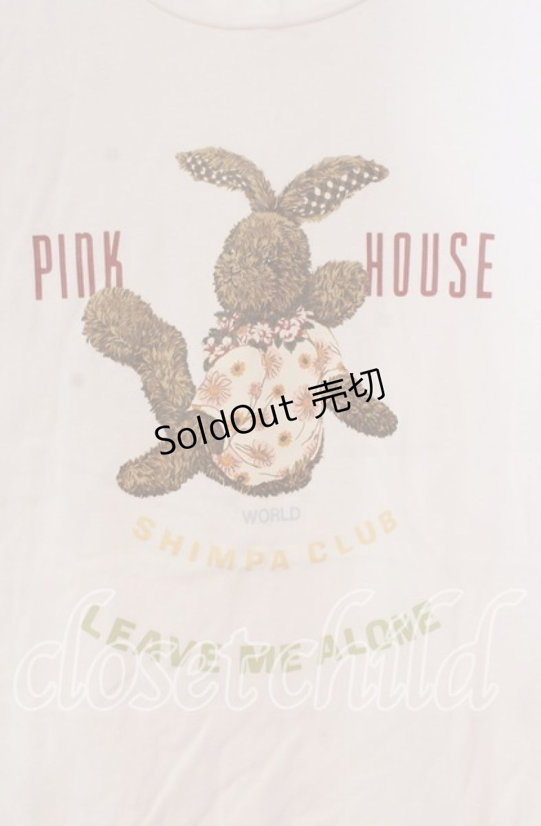 画像2: 【SALE】PINK HOUSE / ラビットプリントTシャツ L シロ O-25-10-31-005-LO-TS-IG-ZT070 (2)