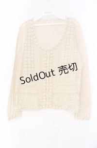 TOMATSU / プチバラモチーフカーディガン 38 アイボリー O-25-10-31-044-LO-TO-IG-OS