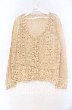 画像1: TOMATSU / プチバラモチーフカーディガン 38 アイボリー O-25-10-31-044-LO-TO-IG-OS