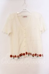 TOMATSU / ローズモチーフカーディガン  オフ O-25-10-31-045-LO-TO-IG-ZT080