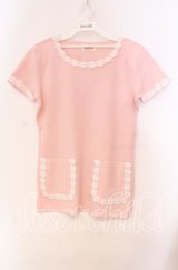 TOMATSU / フェザーフラワーニット  ピンク O-25-10-31-048-LO-TO-IG-ZT080