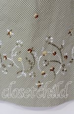 画像2: 【SALE】TOMATSU / 刺繍ギンガムスカート 40 グリーン系 O-25-10-31-050-LO-SK-IG-ZT327 (2)