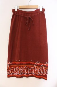 TOMATSU / パッチワークサマースカート 40 アカ系 O-25-10-31-057-LO-SK-IG-ZT327