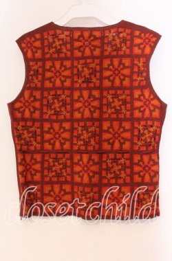 画像3: TOMATSU / パッチワークサマーベスト 38 アカ系 O-25-10-31-061-LO-TO-IG-OS