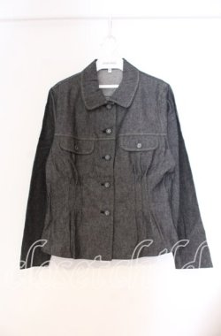 画像1: TOMATSU / デニム丸襟ジャケット 38 クロ系 O-25-10-31-062-LO-JA-IG-OS