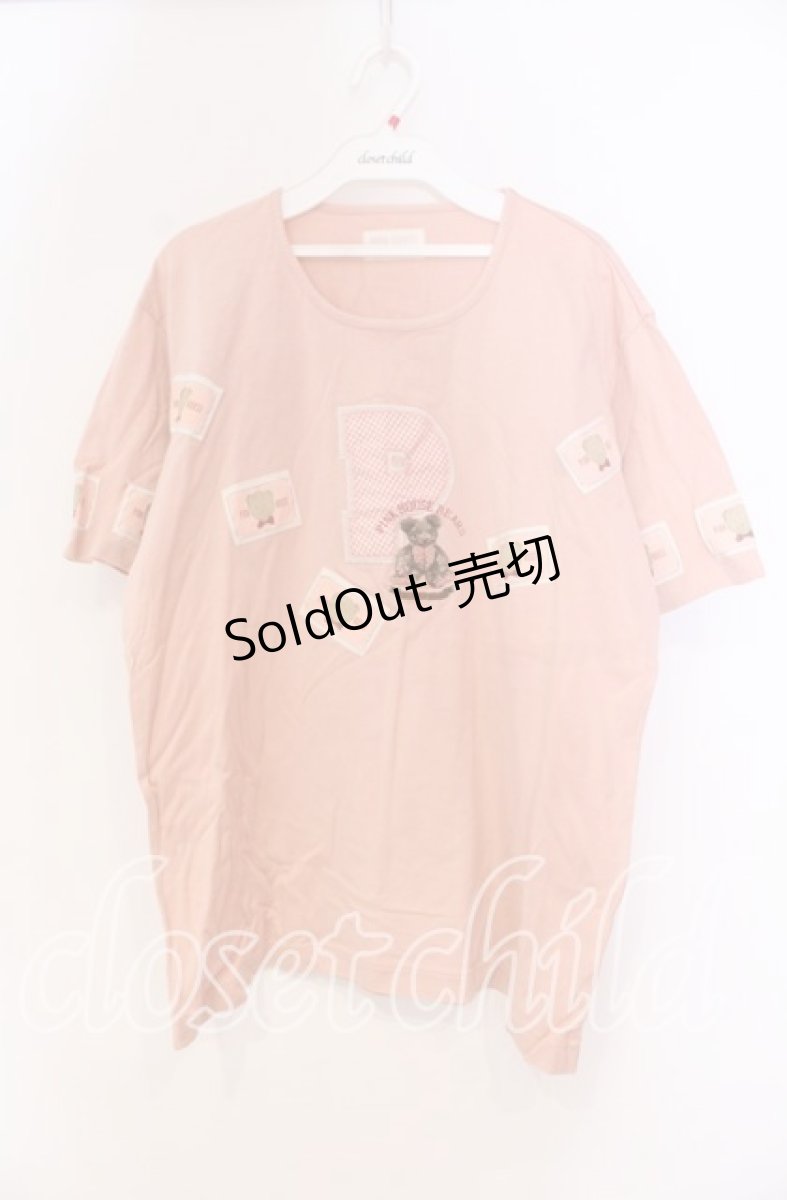 画像1: 【SALE】PINK HOUSE / テディパッチTシャツ  ピンク O-25-10-31-007-LO-TS-IG-ZT191 (1)