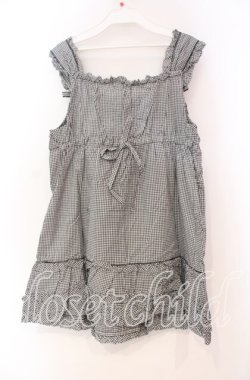 画像3: PINK HOUSE / ギンガムチェックフリルノースリーブブラウス  クロ O-25-10-31-064-LO-BL-IG-OS