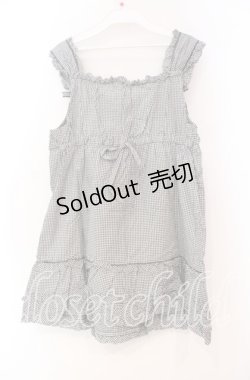 画像3: PINK HOUSE / ギンガムチェックフリルノースリーブブラウス  クロ O-25-10-31-064-LO-BL-IG-OS