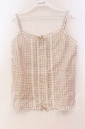 PINK HOUSE / ドビー刺繍チェックキャミソール  ベージュ×シロ O-25-10-31-065-LO-TO-IG-OS
