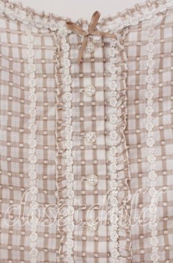画像2: PINK HOUSE / ドビー刺繍チェックキャミソール  ベージュ×シロ O-25-10-31-065-LO-TO-IG-OS