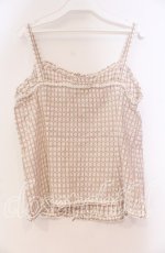 画像3: PINK HOUSE / ドビー刺繍チェックキャミソール  ベージュ×シロ O-25-10-31-065-LO-TO-IG-ZT211 (3)