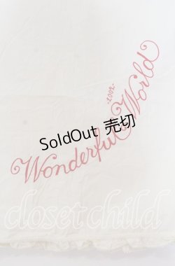 画像2: WONDERFUL WORLD / 2002年 ロゴ刺繍ストール  生成り O-25-10-31-001-LO-ZA-IG-OS
