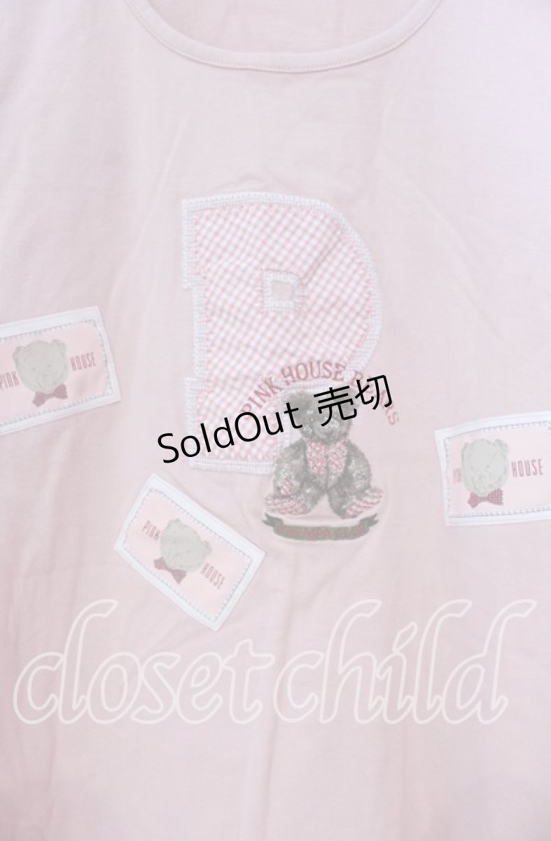 画像2: 【SALE】PINK HOUSE / テディパッチTシャツ  ピンク O-25-10-31-007-LO-TS-IG-ZT191 (2)