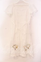 PINK HOUSE / ハートブーケ刺繍シャーリングチュニック  シロ O-25-10-31-067-LO-TO-IG-OS