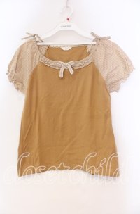 PINK HOUSE / ギンガムパフTシャツ M オレンジ O-25-10-31-071-LO-TS-IG-ZT070