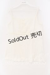 PINK HOUSE / レース配色キャミソール L シロ O-25-10-31-073-LO-TO-IG-OS