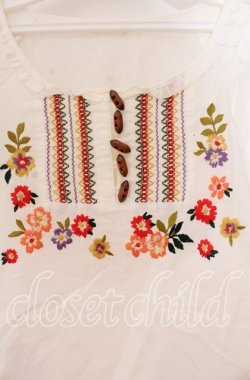 画像2: PINK HOUSE / 木製ボタンブラウス  ピンク×マルチ O-25-10-31-074-LO-BL-IG-OS