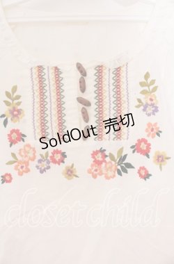 画像2: PINK HOUSE / 木製ボタンブラウス  ピンク×マルチ O-25-10-31-074-LO-BL-IG-OS