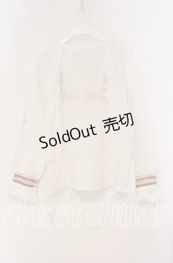 画像3: PINK HOUSE / 木製ボタンブラウス  ピンク×マルチ O-25-10-31-074-LO-BL-IG-OS