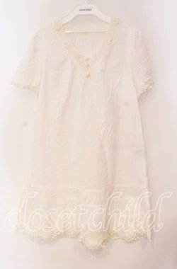 画像1: PINK HOUSE / レース配色シャツチュニック  シロ O-25-10-31-076-LO-OP-IG-OS