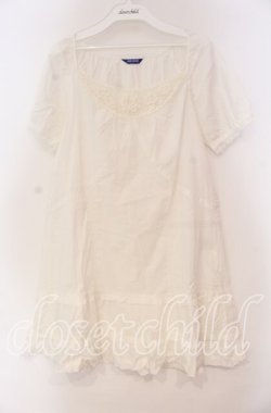 画像1: PINK HOUSE / モチーフタックシャツチュニック  シロ O-25-10-31-078-LO-TO-IG-OS