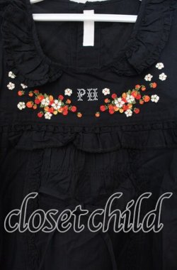 画像2: PINK HOUSE / いちご刺繍プルブラウス  クロ O-25-10-31-079-LO-BL-IG-OS
