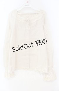 PINK HOUSE / 花モチーフブラウス  生成り O-25-10-31-081-LO-BL-IG-OS