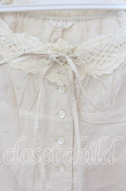 画像2: PINK HOUSE / 花モチーフブラウス  生成り O-25-10-31-081-LO-BL-IG-OS