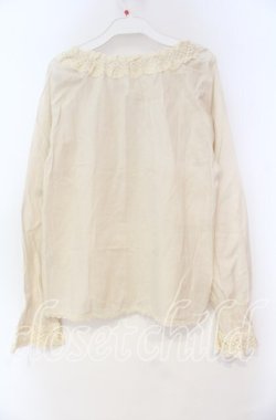 画像3: PINK HOUSE / 花モチーフブラウス  生成り O-25-10-31-081-LO-BL-IG-OS