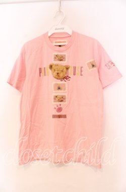 画像1: PINK HOUSE / クマpt&ワッペン付Tシャツ L ピンク O-25-10-31-009-LO-TS-IG-OS