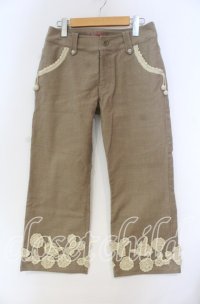 PINK HOUSE / ニットモチーフパンツ L ベージュ O-25-10-31-082-LO-PA-IG-ZT086