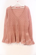 画像1: 【SALE】PINK HOUSE / 透かし編みカーディガン  ピンク O-25-10-31-083-LO-TS-IG-ZT461 (1)