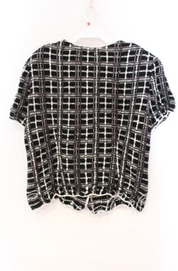 画像3: TOMATSU / フラワーモチーフチェックカーディガン  クロ O-25-10-31-084-LO-TO-IG-OS