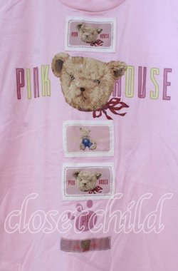 画像2: PINK HOUSE / クマpt&ワッペン付Tシャツ L ピンク O-25-10-31-009-LO-TS-IG-OS
