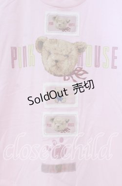 画像2: 【SALE】PINK HOUSE / クマpt&ワッペン付Tシャツ L ピンク O-25-10-31-009-LO-TS-IG-ZT080