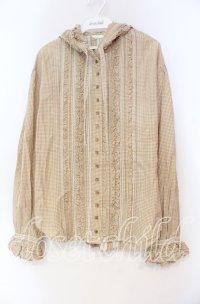 PINK HOUSE / ギンガムフリルフードブラウス  オレンジ O-25-10-31-086-LO-BL-IG-OS