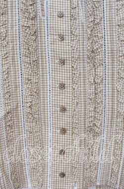 画像2: PINK HOUSE / ギンガムフリルフードブラウス  オレンジ O-25-10-31-086-LO-BL-IG-OS