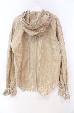 画像3: PINK HOUSE / ギンガムフリルフードブラウス  オレンジ O-25-10-31-086-LO-BL-IG-OS