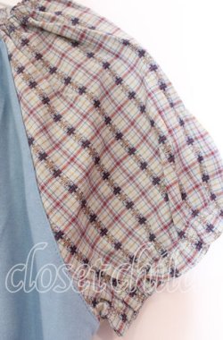 画像3: PINK HOUSE / チェックパフスリーブカットソー M サックス O-25-10-31-087-LO-TO-IG-OS