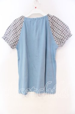 画像4: PINK HOUSE / チェックパフスリーブカットソー M サックス O-25-10-31-087-LO-TO-IG-OS